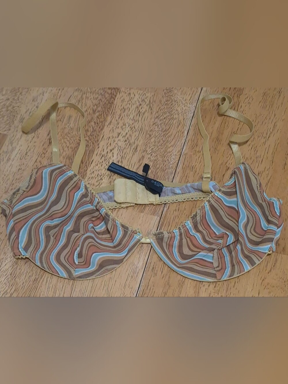 Out From Under Retro Wave Print Underwire Bra 32C